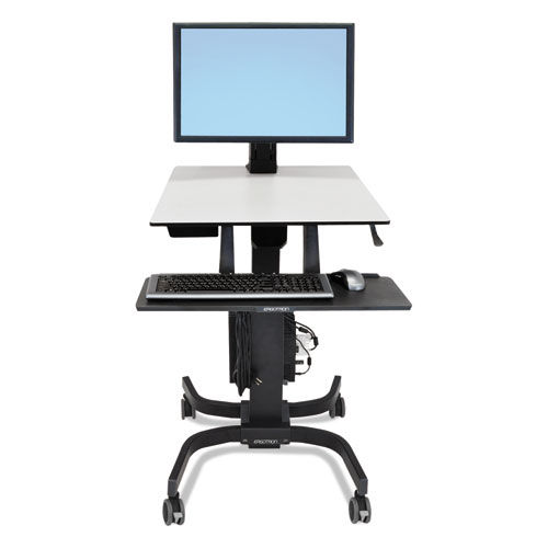 WorkFit-C Sit-Stand Workstation, Single LD, 36 1/2 x 32 1/4 x 44 1/2, Black