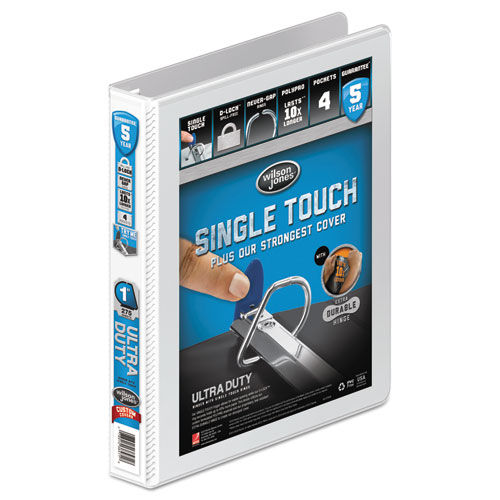 Ultra Duty D-Ring View Binder w/Extra-Durable Hinge, 1" Cap, White