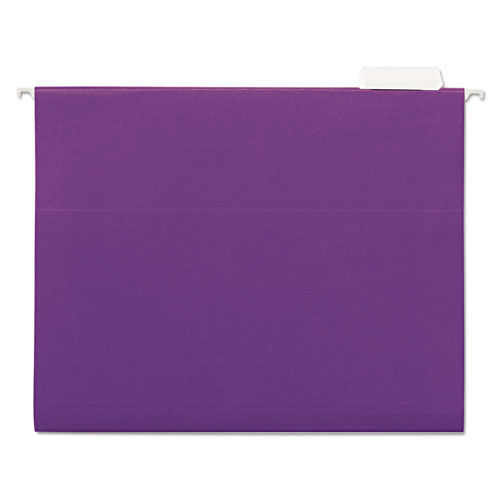 Hanging File Folders, 1/5 Tab, 11 Point Stock, Letter, Violet, 25/Box