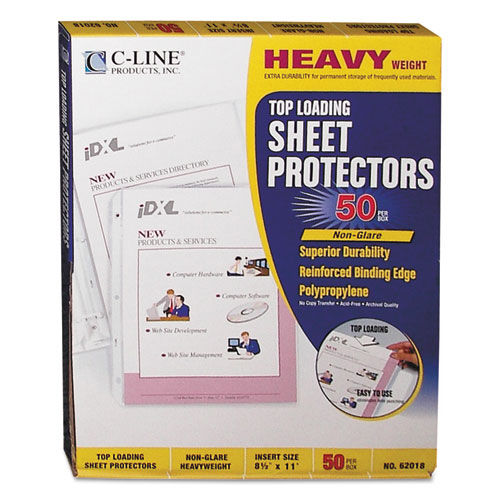 Heavyweight Polypropylene Sheet Protector, Non-Glare, 2", 11 x 8 1/2, 50/BX