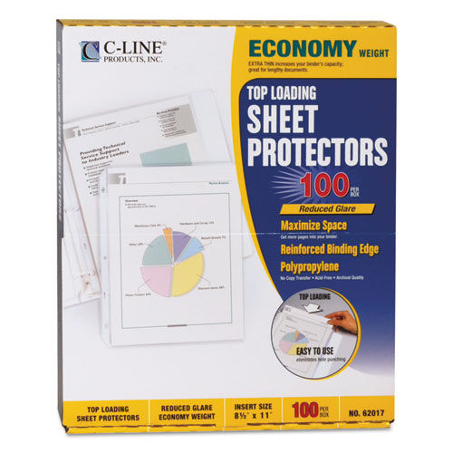 Economy Weight Poly Sheet Protector, Reduced Glare, 2", 11 x 8 1/2, 100/BX