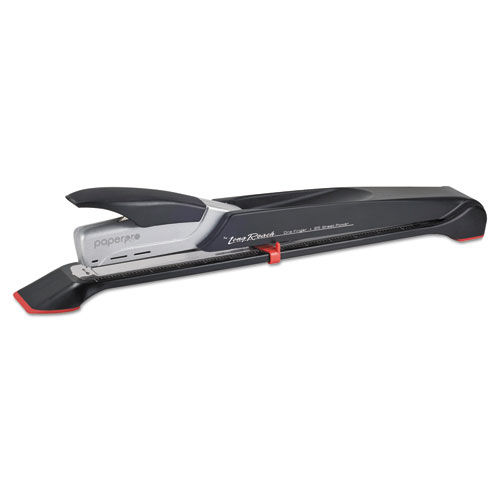inREACH+ 25 Long 12.5" Reach Stapler, 25-Sheet Capacity, Black/Silver