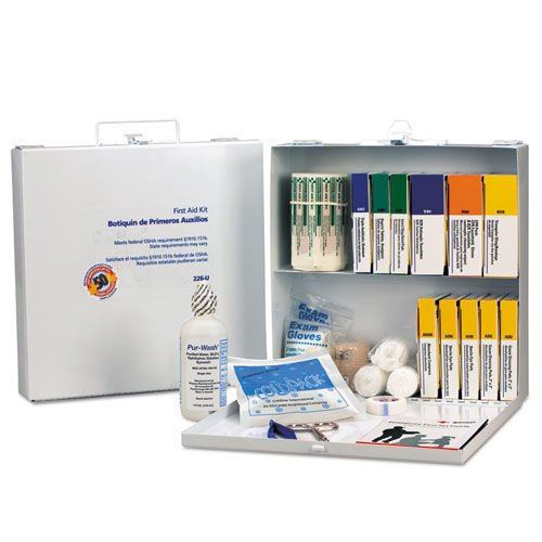 First Aid Station for 50 People, 196-Pieces, OSHA Compliant, Metal Case