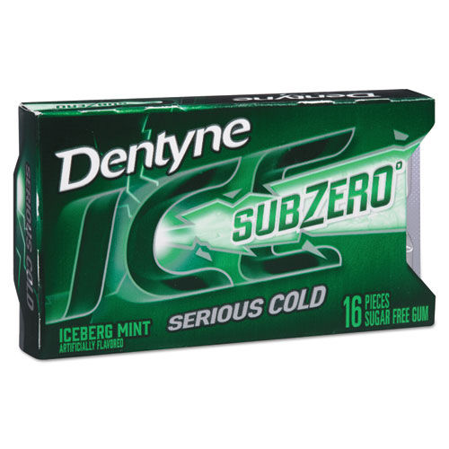 Sugarless Gum, Iceberg Mint, 16 Pieces/Pack, 9 Packs/Box