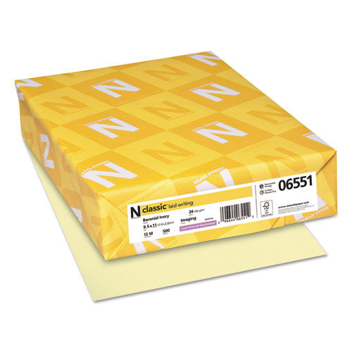CLASSIC Laid Writing Paper, 24lb, 8 1/2 x 11, Baronial Ivory, 500 Sheets