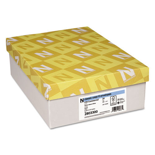 Classic Crest #10 Envelope, 4 1/8 x 9 1/2, Natural White, 500/Box