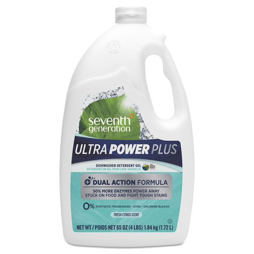 Natural Automatic Dishwasher Gel, Ultra Power Plus, Fresh Citrus, 65 oz Bottle