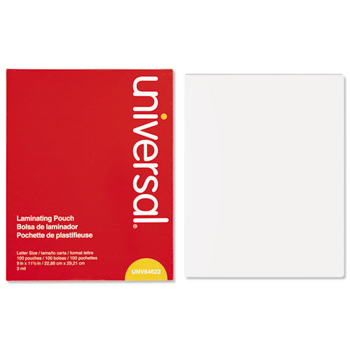 Clear Laminating Pouches, 3 mil, 9 x 11 1/2, 100/Box