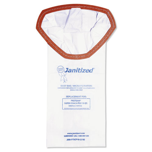 Vacuum Filter Bags Designed to Fit ProTeam Super Coach Pro 10, 100/CT