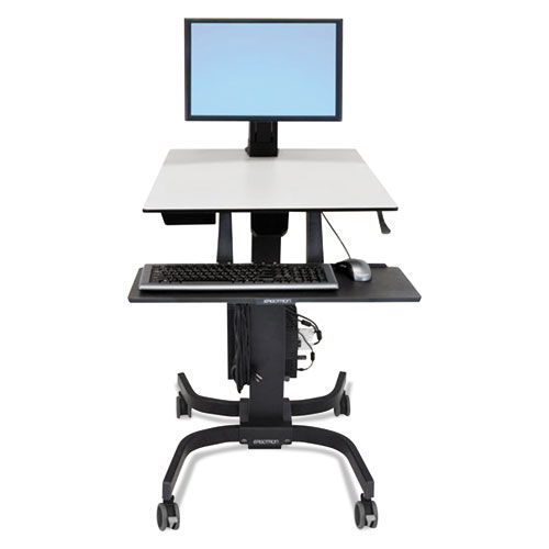 WorkFit-C Sit-Stand Workstation, Single LD, 36 1/2" x 32 1/4" x 47"-67", Gray
