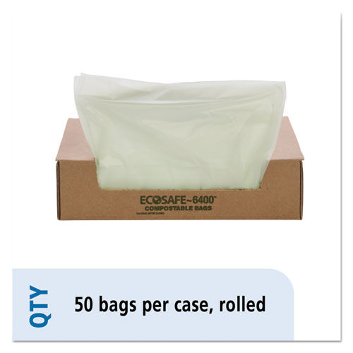 EcoSafe-6400 Compostable Compost Bags, .85mil, 33 x 48, Green, 50/Box