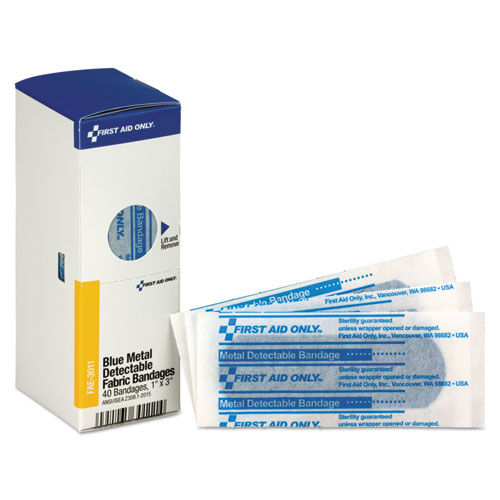 Refill f/SmartCompliance Gen Cabinet, Blue Metal Detectable Bandages,1x3,40/Bx