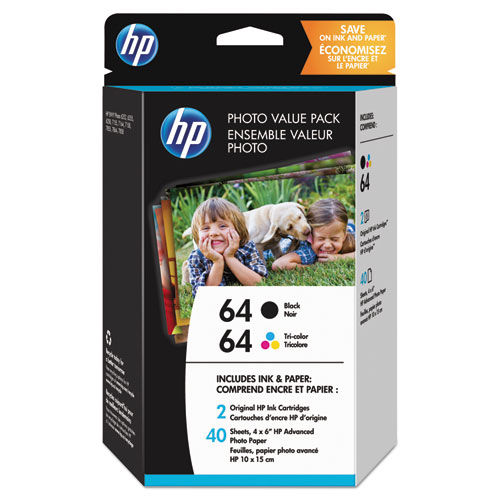  HP 64 Black/Tri-color Ink Cartridges (2-pack)