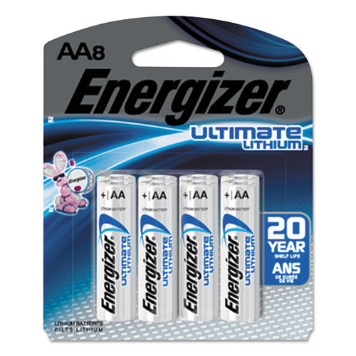 Energizer® Ultimate Lithium AA Batteries, 1.5 V, 8/Pack