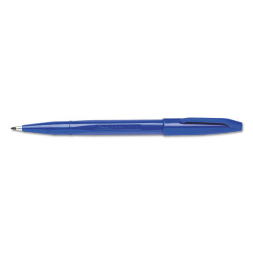 Sign Pen Fine Point Color Marker, Bullet Tip, .7mm, Blue Barrel/Ink, Dozen