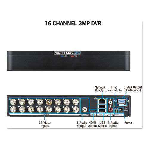 16 Channel Extreme HD 3MP DVR, 1080p Resolution