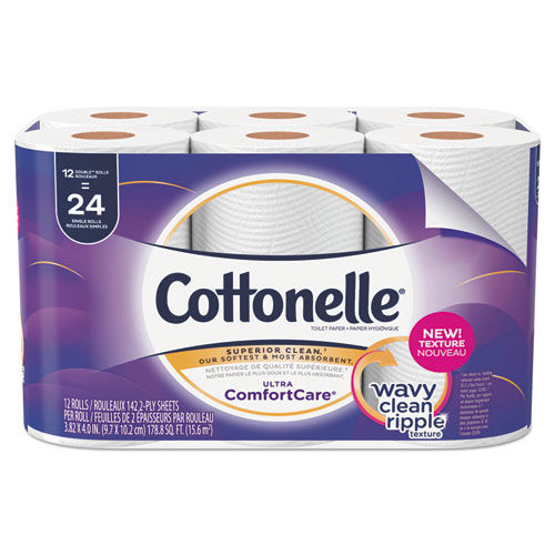 Ultra ComfortCare Toilet Paper, Soft Tissue, 2Ply, 142 Sht/RL, 12 RL/PK, 4 PK/CT