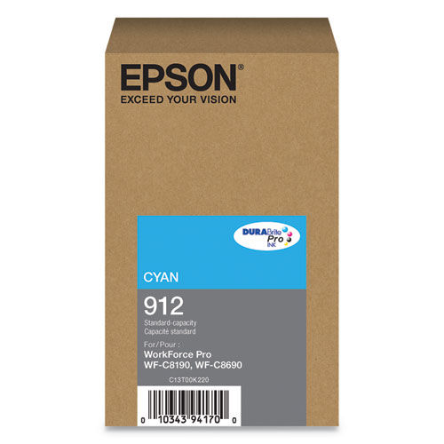 T912220 (912) DURABrite Pro Ink, 1700 Page-Yield, Cyan T912220 (912) DURABrite Pro Ink, 1700 Page-Yield, Cyan