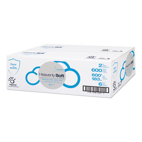 Heavenly Soft Paper Towel, 2-Ply, 7.6" x 12", White, 600 Sheets/Roll, 6 Rolls/CT