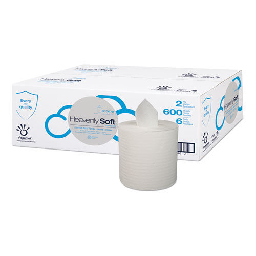 Heavenly Soft Paper Towel, 2-Ply, 7.6" x 9", White, 600 Sheets/Roll, 6 Rolls/CT