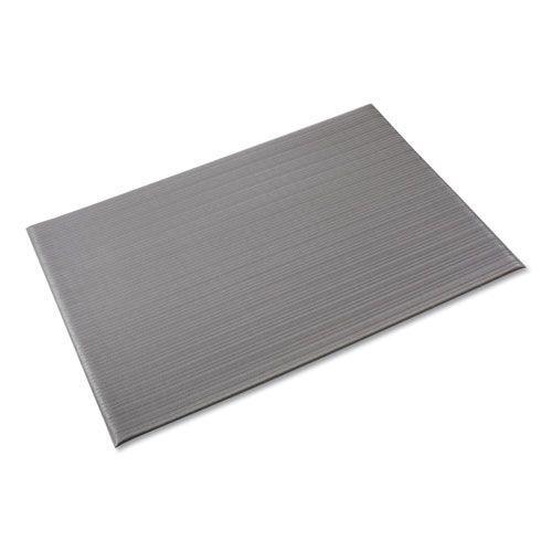 Ribbed Anti-igue Mat, Vinyl, 36 x 120, Gray