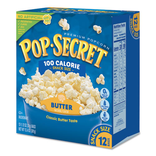 Microwave Popcorn, Butter, 1.2 oz Bags, 12/Box