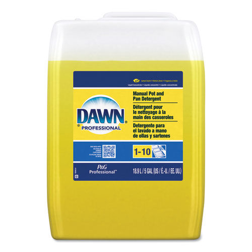 Manual Pot and Pan Dish Detergent, Lemon Scent, Liquid, 5 gal Pail