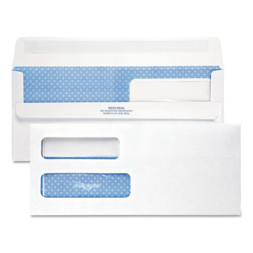 2-Window Redi-Seal Security-Tinted Envelope, #10, 4 1/8 x 9 1/2, White, 500/Box