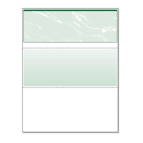 Standard Security Check, Green Marble Top, 11 Features, 8 1/2 x 11, 500/RM