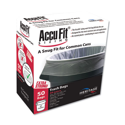 Can Liners, 44gal, 0.9mil, Clear, 37" x 50", 50/Box