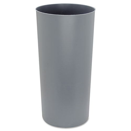 Commercial Rigid Liner w/Rim, Round, Plastic, 22gal, Gray