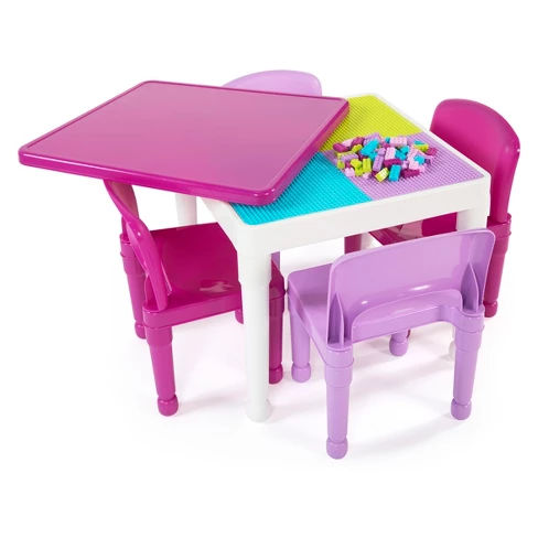 2 - In - 1 Square Activity Table & 4 Chairs - Tot Tutors