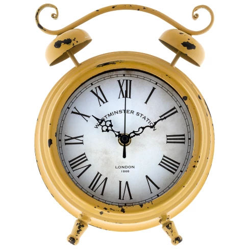 9.5" X 7.5" Faux Double Bell Table Clock