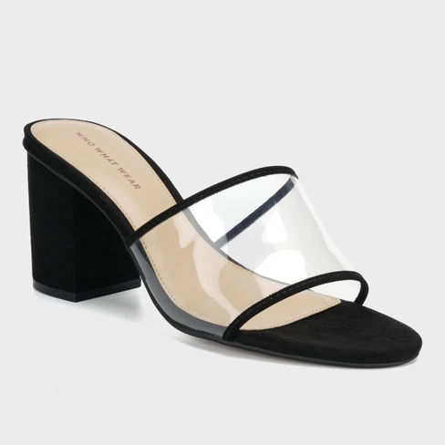 Danielle vinyl heeled mules on sale