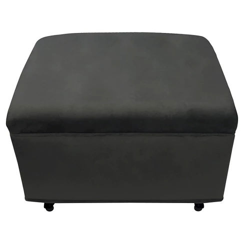 Grace Upholstered Ottoman - Charcoal