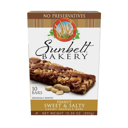 Sunbelt Bakery Peanut Sweet & Salty Chewy Granola Bars - 10ct/10.56oz