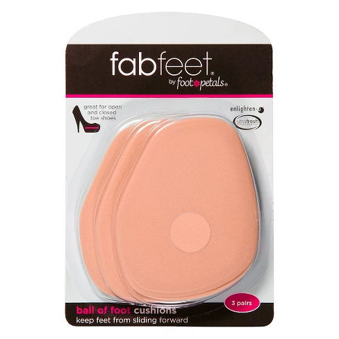Women's Fab Feet by Foot Petals Ball of Foot Insoles Shoe Cushion Khaki - 3 pairs