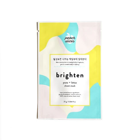 peach slices Yuzu And Lotus Brighten Sheet Mask - .84 fl oz