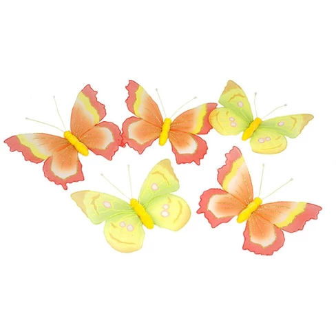 CMI 6' x 15" Yellow/Orange Glittered Mesh Butterfly Christmas Garland