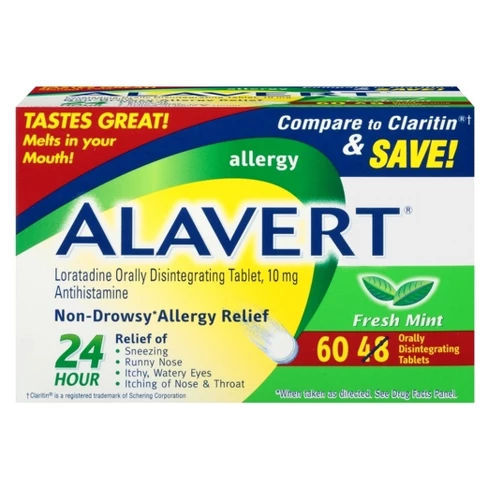 Alavert 24-Hour y  Dissolving s - Loratadine - Fresh Mint Flavor - 60ct