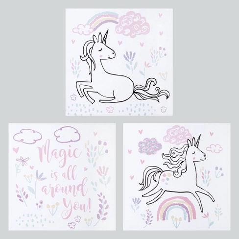 Trend Lab Unframed Wall Canvas Unicorn - Pink