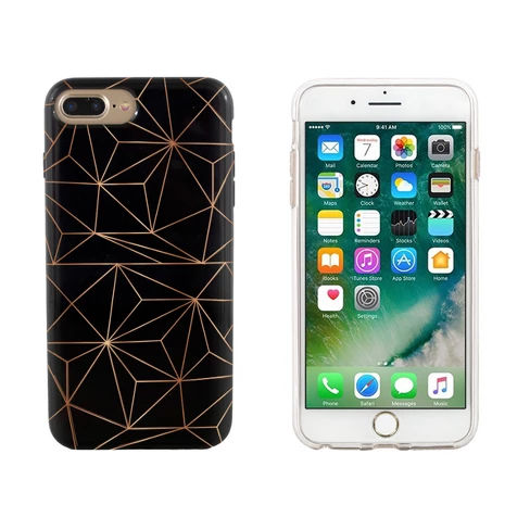 End Scene iPhone 8 Plus/7 Plus/6s Plus/6 Plus Case - Black Copper Geo