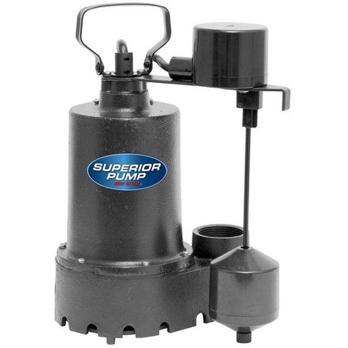 Superior Pump 92341 1/3 Hp Side-Discharge Cast Iron Sump Pump With Float Switch