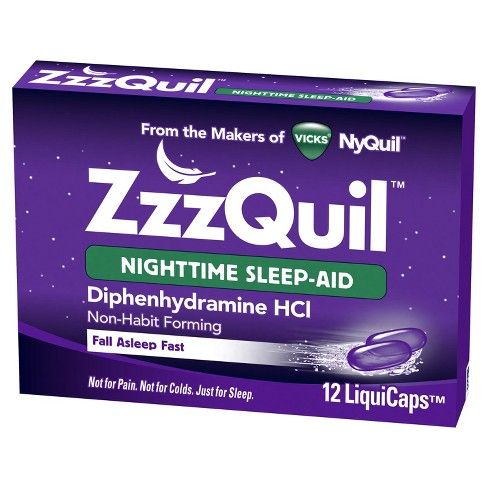 Vicks ZzzQuil Nighttime  Aid LiquiCaps - Diphenhydramine - 12ct