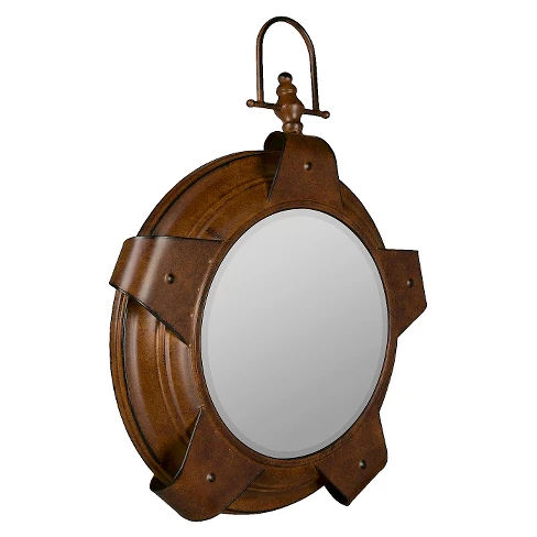 Round Lolek Decorative Wall Mirror Rust - Cooper Classics
