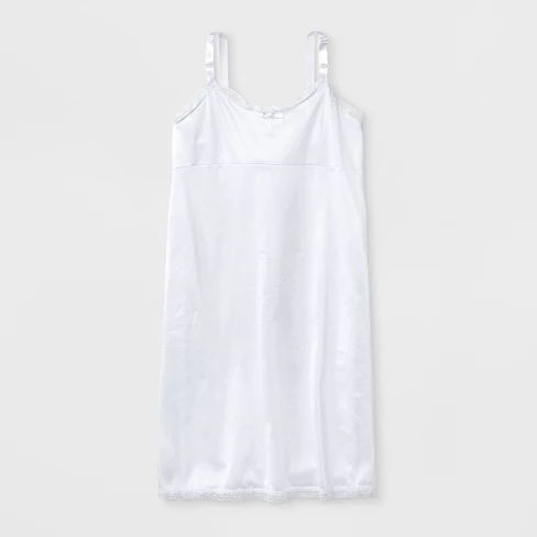 I.C. Collections Girls' Simple Empire Waist Slip - White
