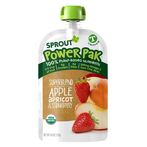 Sprout Superblend Baby Food, Apple Apricot Strawberry - 4oz