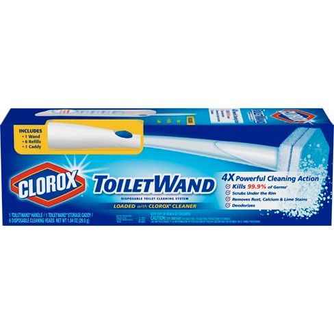 Clorox Toilet Wand Kit with Caddy & 6 Refill Heads