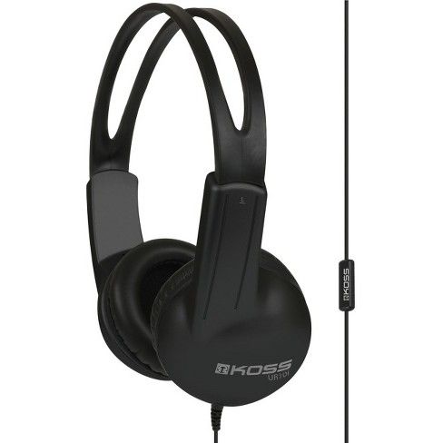 Koss UR10i On-Ear Headphones - Stereo - Black - Mini-phone - Wired - 32 Ohm - 60 Hz - 20 kHz - Over-the-head - Binaural - Circumaural - 4 ft Cable