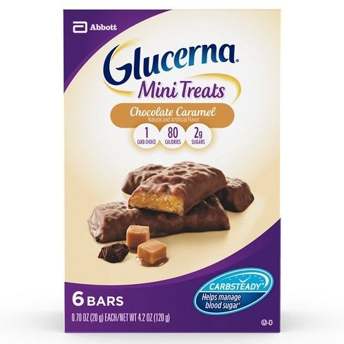 Glucerna Mini Treat Snack Bars Chocolate Caramel Bars - 6pk